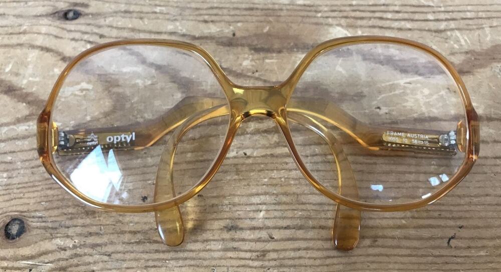 Vintage Optyl Orange Butterfly Oval Frame Large Lens Reading Eye Glasses Frames